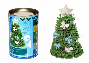 Набор для творчества из фоамирана - Новогодняя Елочка, зеленая с бантами, 12 см. (Волшебная мастерская, ШФ-07)